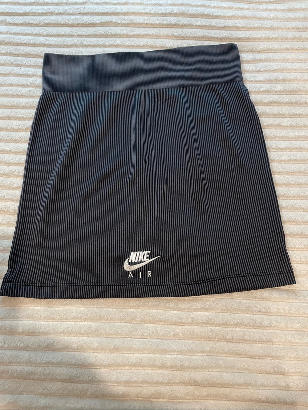 Nike Black Ribbed Mini Skirt with White Air Swoosh